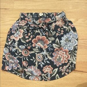 Floral Women's Skirt - Gray blue and Pink